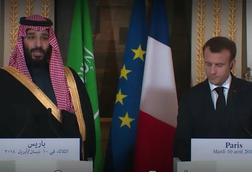Mohamed bin Salmán y Macron