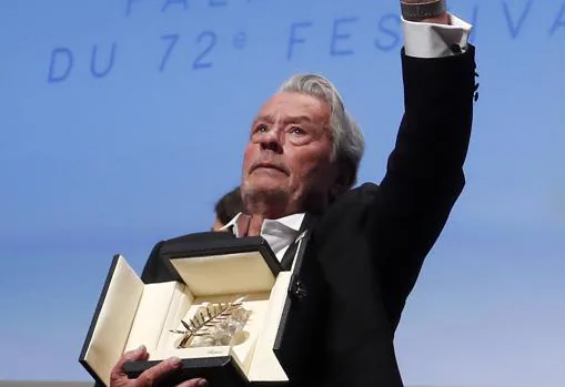 Alain Delon, en el festival de Cannes de 2019, su última gran aparición pública