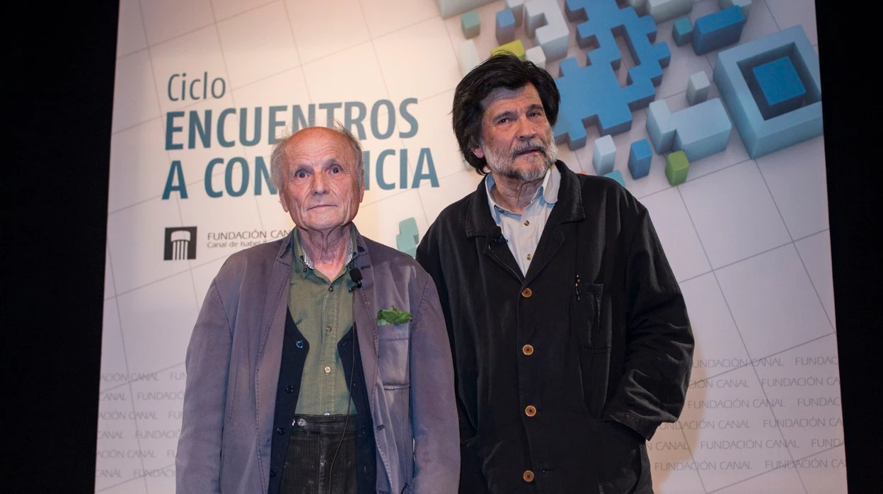 Erice, junto con Antonio López, en un presentación de 2014