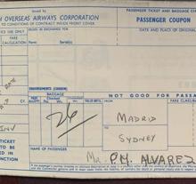 El billete de avión de Pablo Grover