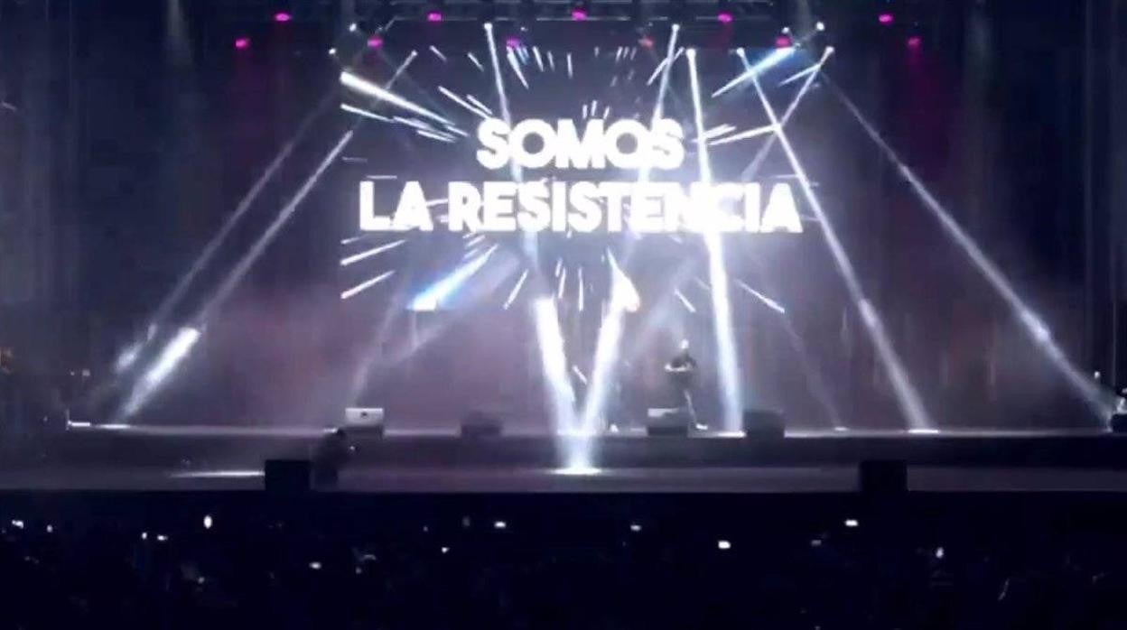 Captura de un momento de la actuación de Los Meconios ayer