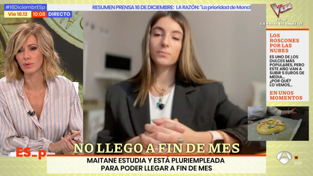 El disgusto de Susanna Griso por lo que una joven mileurista le cuenta: «Dios mío»