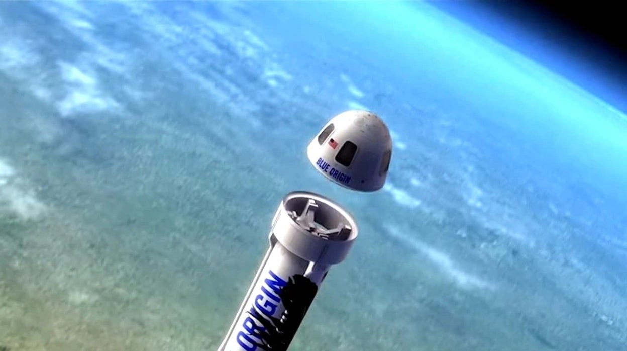 Imagen de uno de los viajes al espacio de Blue Origin