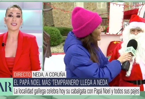 Patricia Pardo, durante la conexión con Papá Noel.