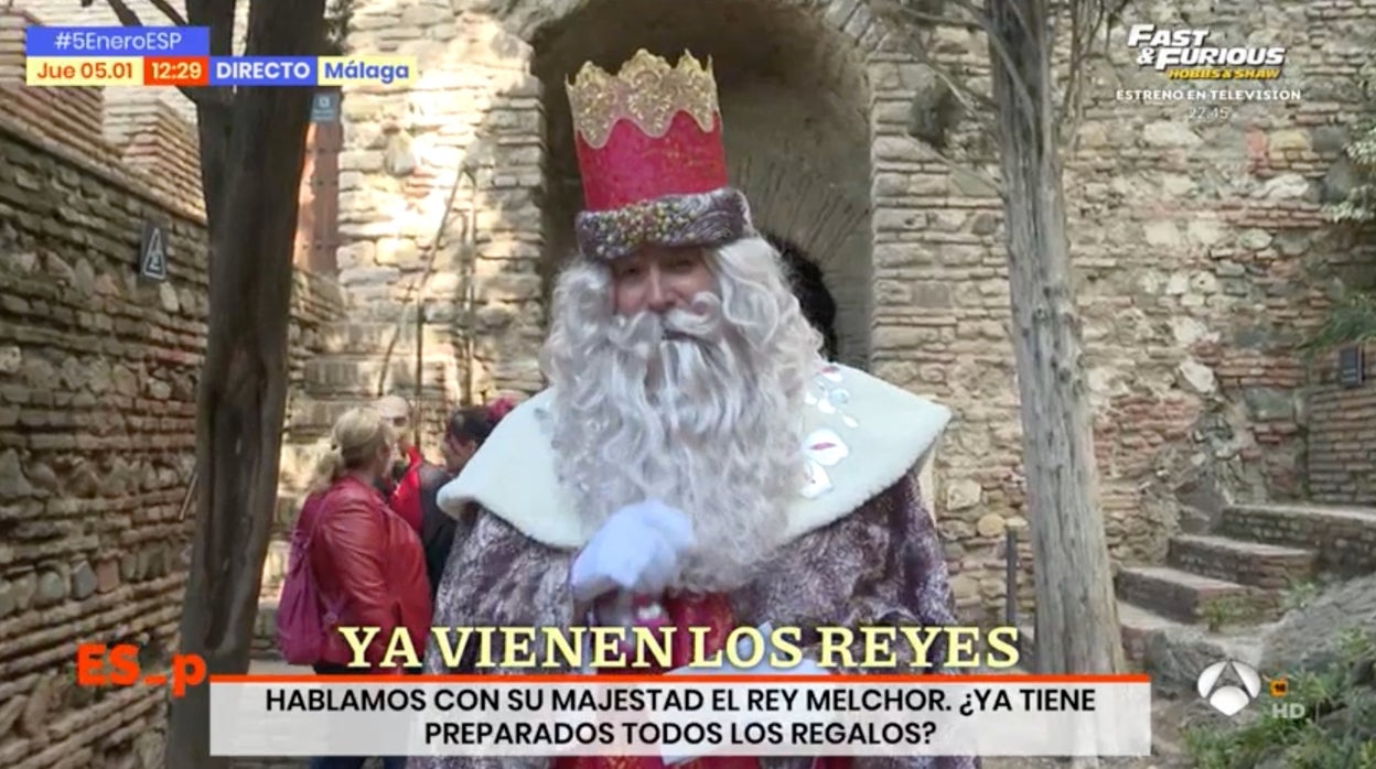 El Rey Melchor, durante su conexión con 'Espejo Público'.