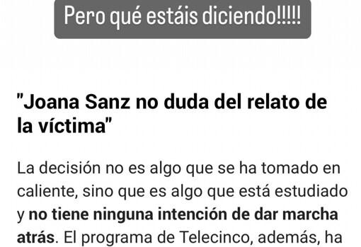 Historia de Joana Sanz desmintiendo a 'El programa de Ana Rosa'.