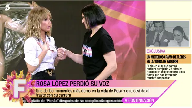 Repaso de Emma García a Rosa López por lo que la cantante le dice a la cara: «Ni puñetera gracia»