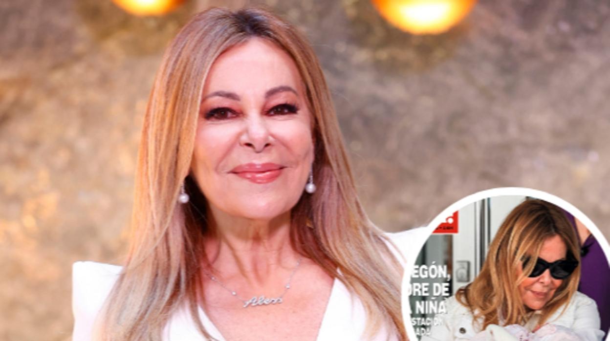 Ana Obregón y un fragmento de la portada del '¡Hola!' con la exclusiva