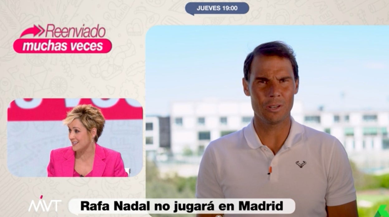 Cristina Pardo salió en defensa de Rafa Nadal en 'Más vale tarde'.