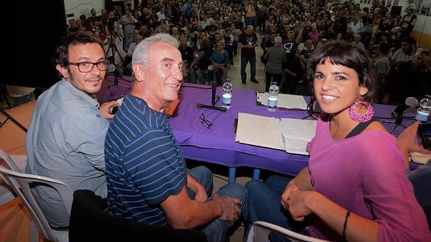 José María González, Diego Cañamero y Teresa Rodríguez, en el acto celebrado en Jerez.