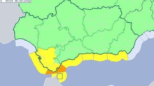 Cádiz estará en alerta naranja por viento