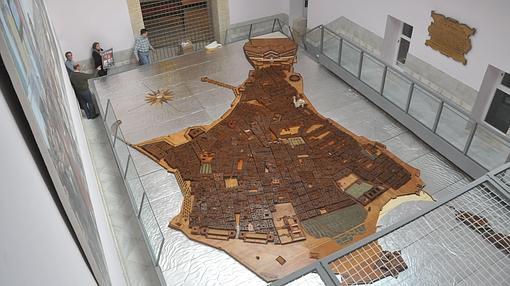 Maqueta de Cádiz con la estructura del siglo XVIII