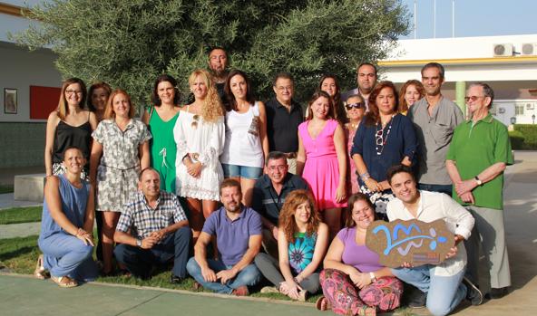 Profesores del colegio de los Maristas de Sanlúcar la Mayor