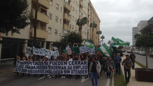 Protesta en la Avevnida de las Cortes