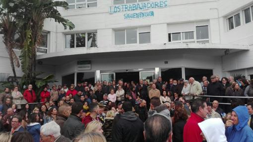 Concentración de trabajadores de Pascual en El Puerto