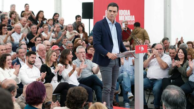 Pedro Sánchez, durante su intervención en un acto electoral