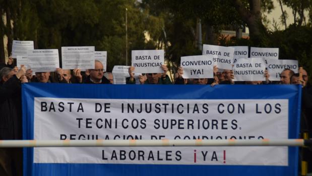 Protestas esta mañana en la factoría de San Fernando