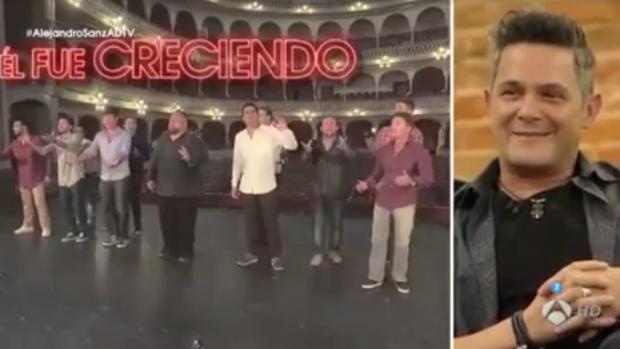 Vídeo: La sorpresa de la chirigota del Sheriff a Alejandro Sanz en &#039;El árbol de tu vida&#039; de Antena 3