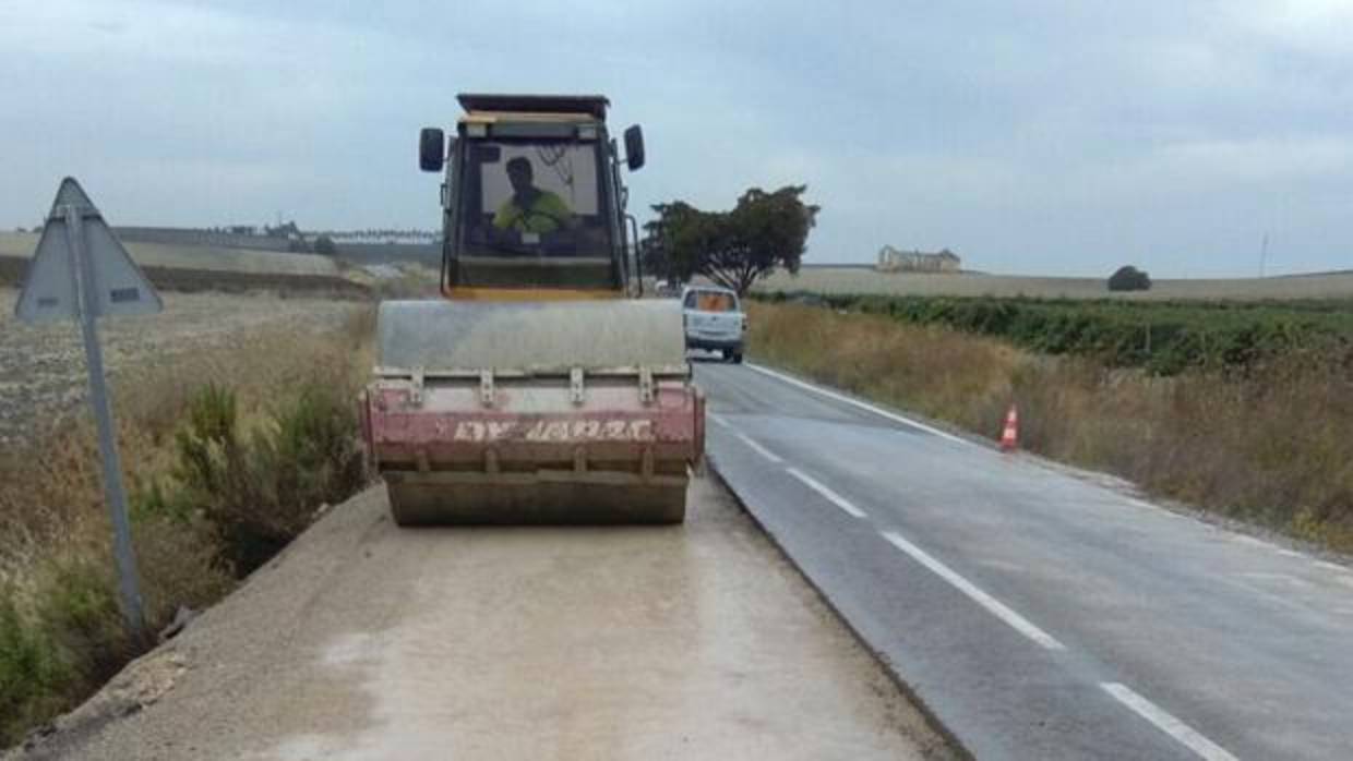 Imagen de las obras en la vía CA-3103