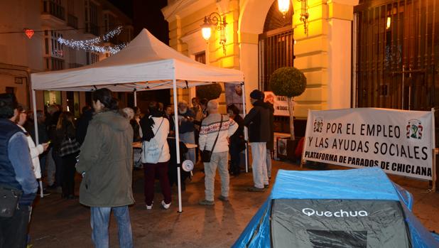 Acampada contra el desempleo en Chiclana