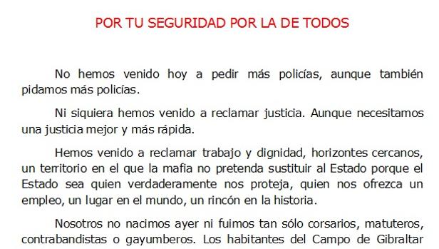 Manifesto 'Por tu seguridad, por la de todos'