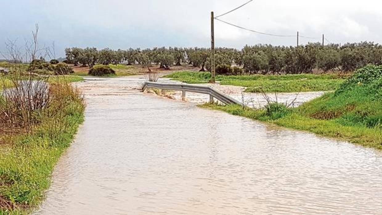 Carreteras comarcales de Arahal y de Valleverde aparecieron inundadas este jueves