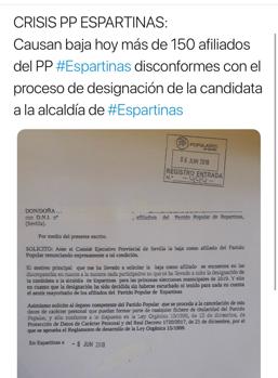 El escrito de renuncia