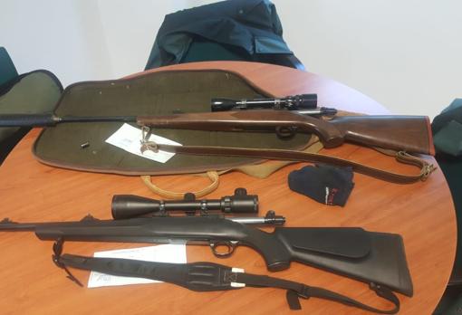 Armas incautadas por la Guardia Civil