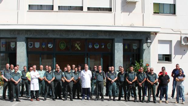 Minuto de silencio de la Guardia Civil en el aniversario de los atentados en Cataluña
