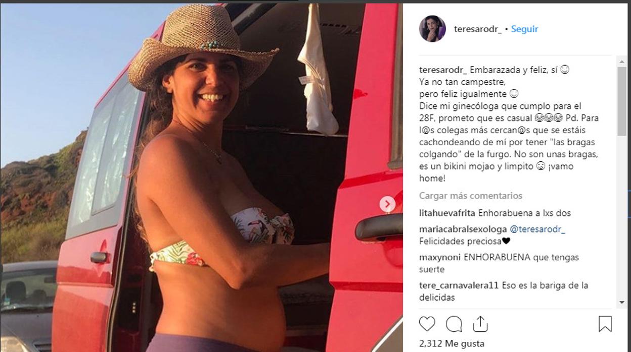 Teresa Rodríguez anuncia en las redes sociales que está embarazada