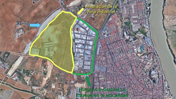 Luz verde a la ampliación del polígono industrial La Estrella de Coria del Río, con 40 hectáreas más