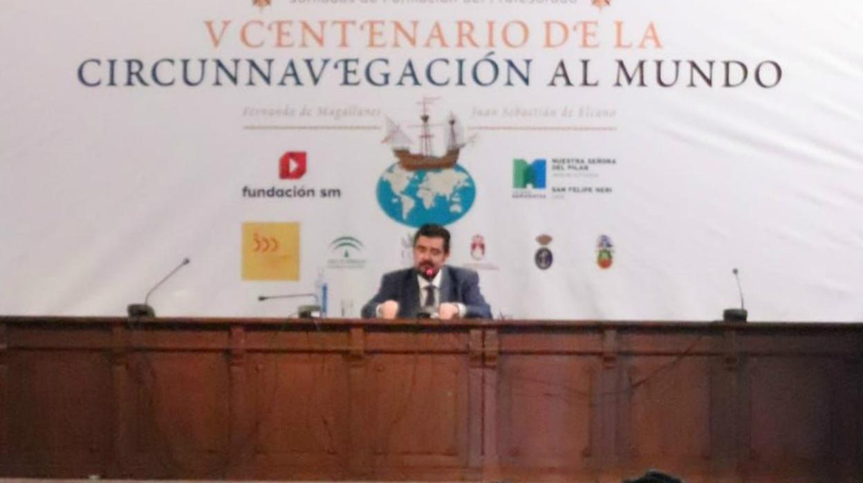 Manuel J. Parodi, responsable de la oficina del V Centenario del Ayuntamiento de Sanlúcar este viernes