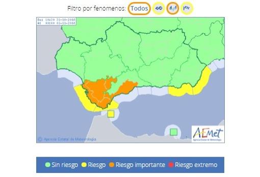 El tiempo en Cádiz: Otra jornada en alerta naranja por viento fuerte de hasta 80 kilómetros por hora