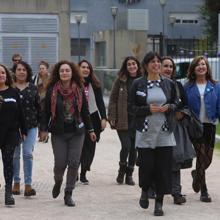 Rodríguez con otras compañeras y candidatas de la confluencia en Cádiz.