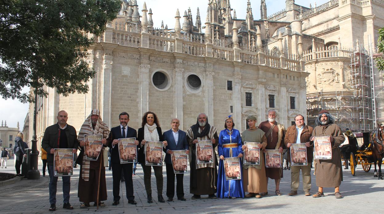 Presentación del belén viviente de Sanlúcar la Mayor, este pasado miércoles en la capital