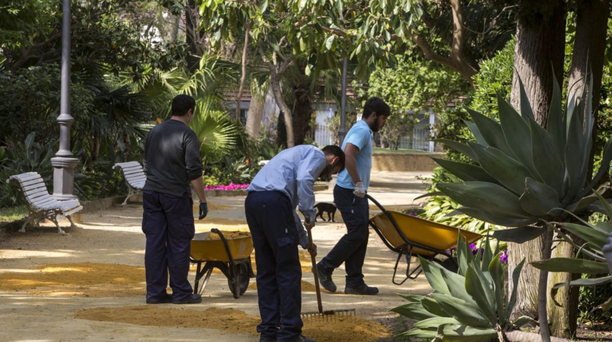 Operarios en el Parque Genovés