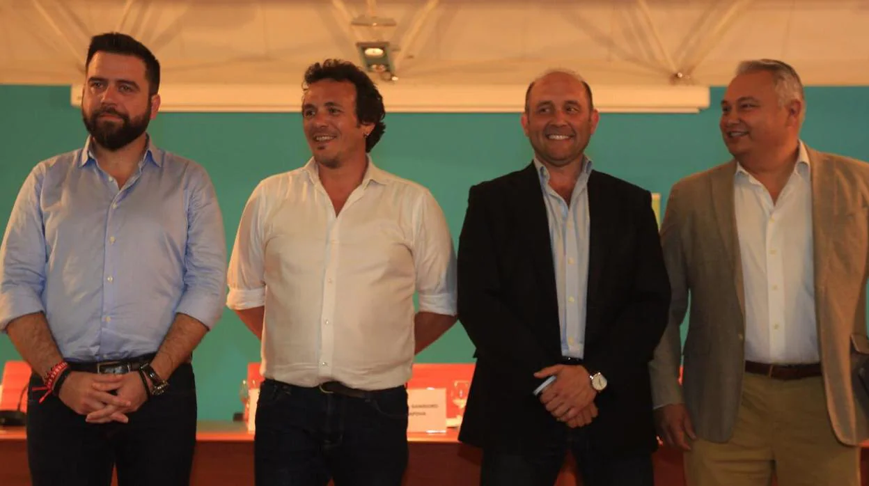 Los candidatos de PSOE, Adelante Cádiz, PP y Ciudadanos, en el debate organizado por Apdha.