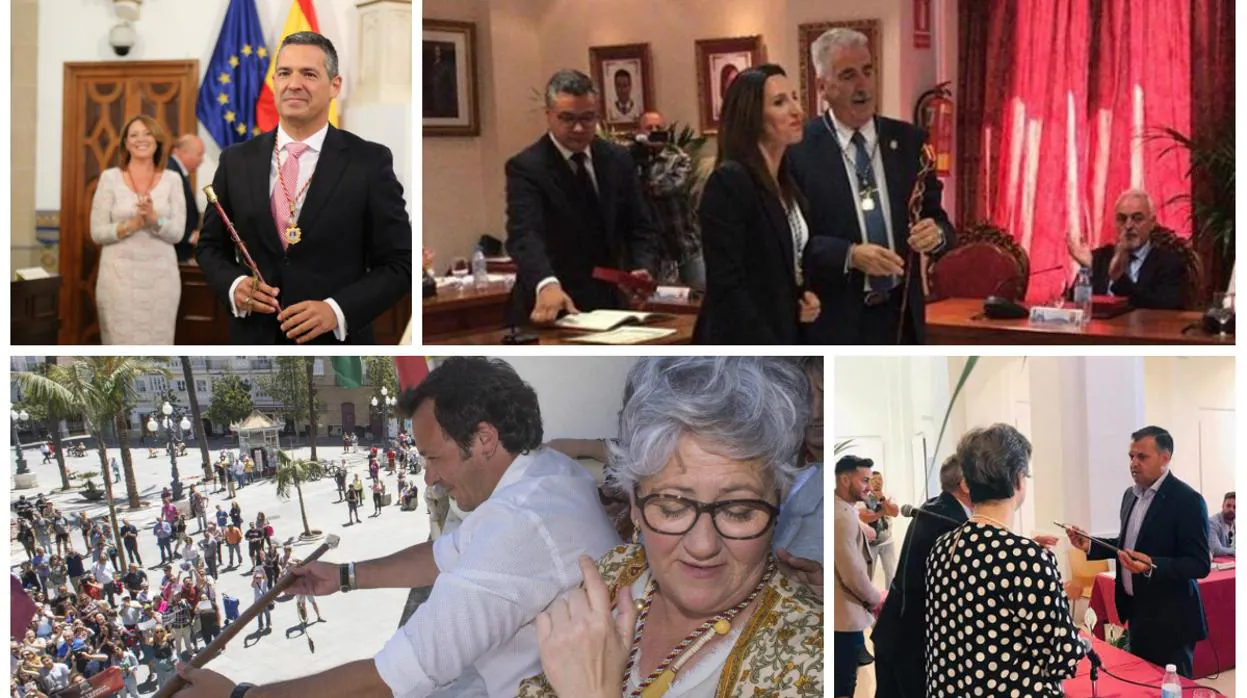 Los alcaldes de los ayuntamientos de Chipiona, Cádiz, Conil y Rota tras la toma de posesión
