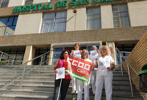 Protesta contra el cierre de la lavandería en el Hospital de San Carlos de San Fernando