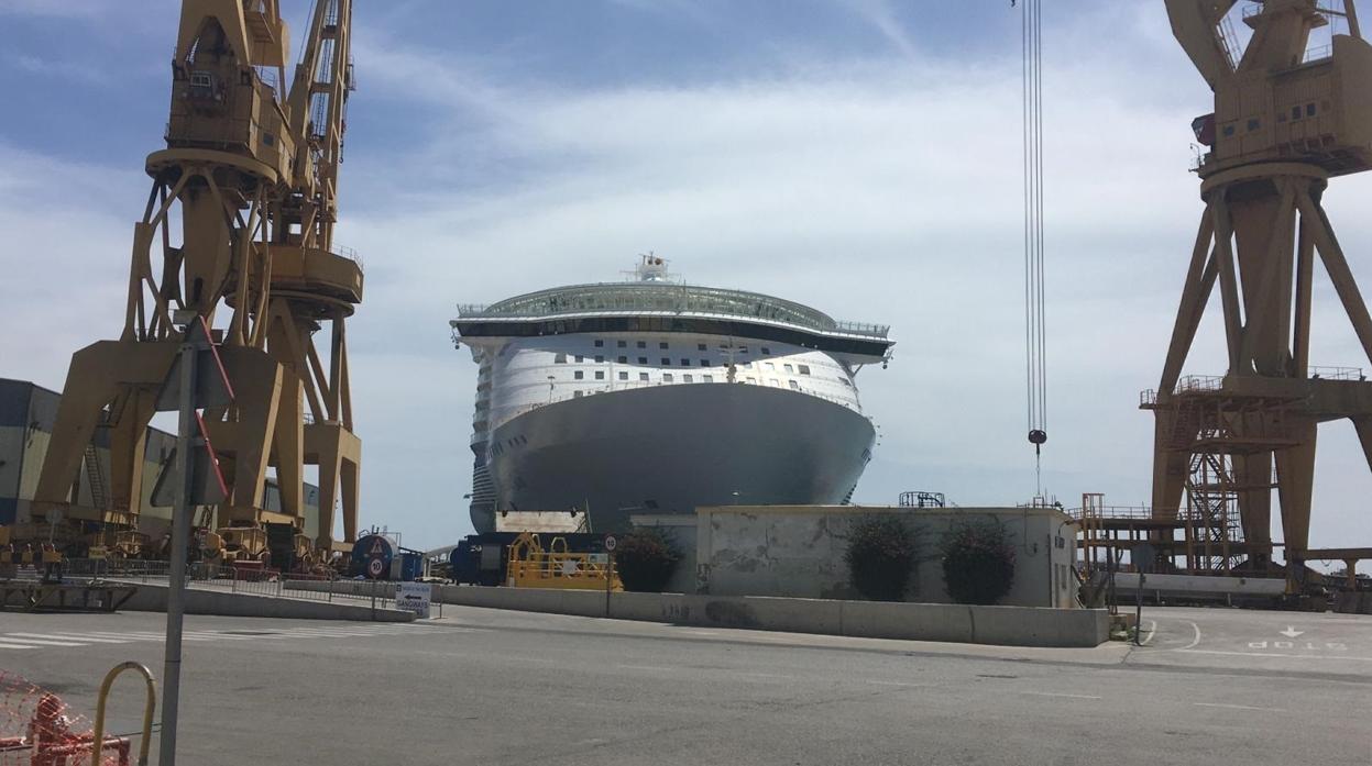 El 'Oasis of the Seas' fue reparado el pasado mes de abril en los astilleros gaditanos