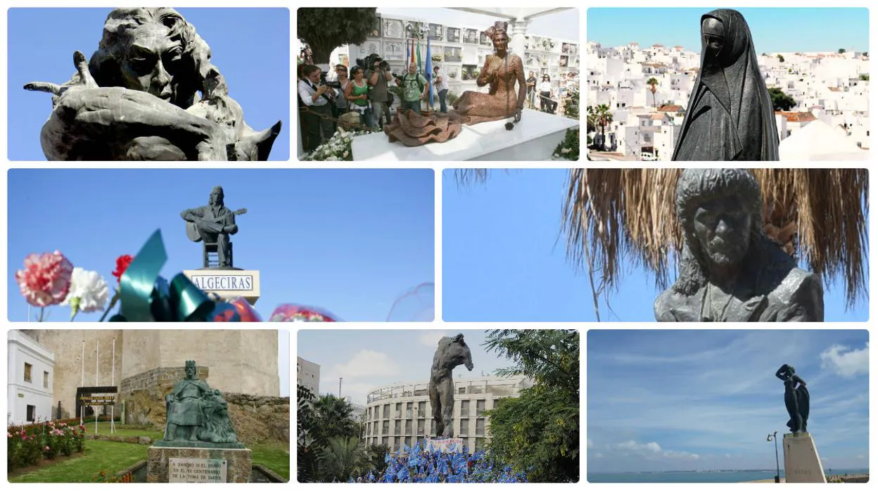 Algunas de las estatuas más representativas de la provincia de Cádiz.