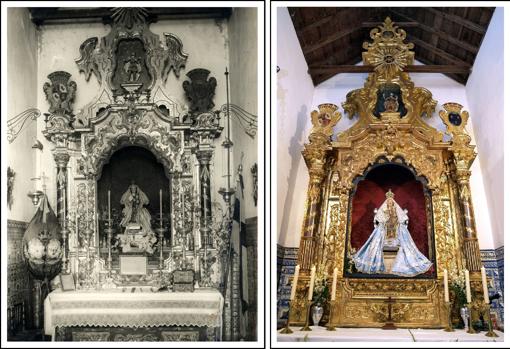 Comparación del retablo en los años 30 frente a la época moderna