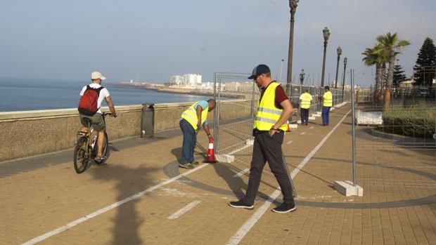 El carril bici del casco histórico de Cádiz se pintará de gris