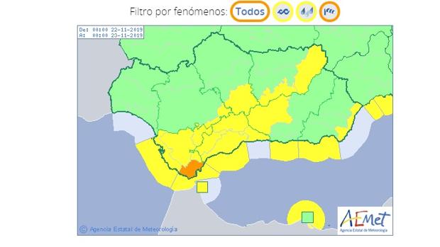 Fin de semana de temporal en Cádiz y alerta naranja este viernes en el Estrecho