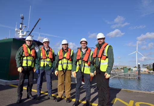 El presidente de Iberdrola, Ignacio SDánchez Galán, junto a otros ejecutivos en la visita al complejo