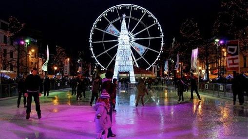 Pista de hielo en Bruselas.