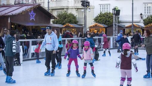 La pista de patinaje en Cádiz capital.