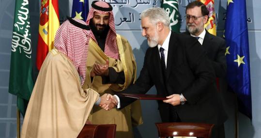 Firma del contrato naval entre España y Arabia en julio de 2018