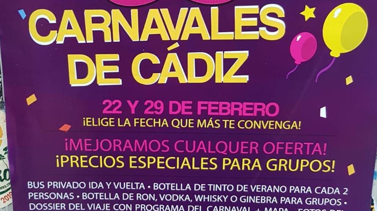 Vuelven las ofertas de «viaje más botellón» para venir al Carnaval de Cádiz