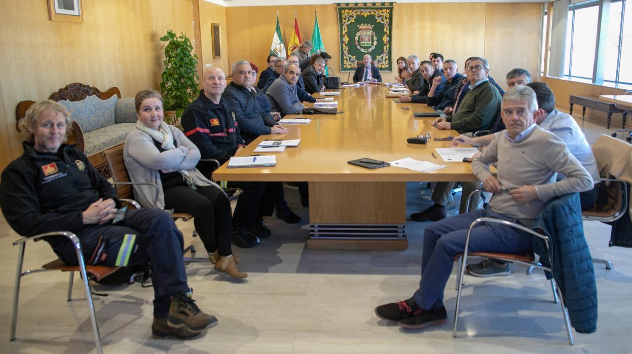 Reunión de los órganos rectores del Consorcio de Prevención, Extinción de Incendios y Salvamento de la Provincia de Sevilla en la sede de la Diputación